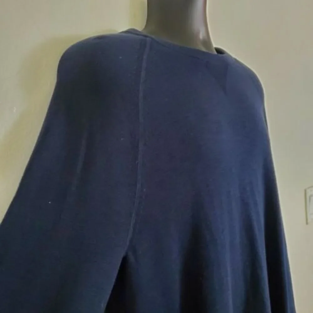Banana Republic Men's Sweater Large Navy Blue Slub Knit Preppy Academia Casual